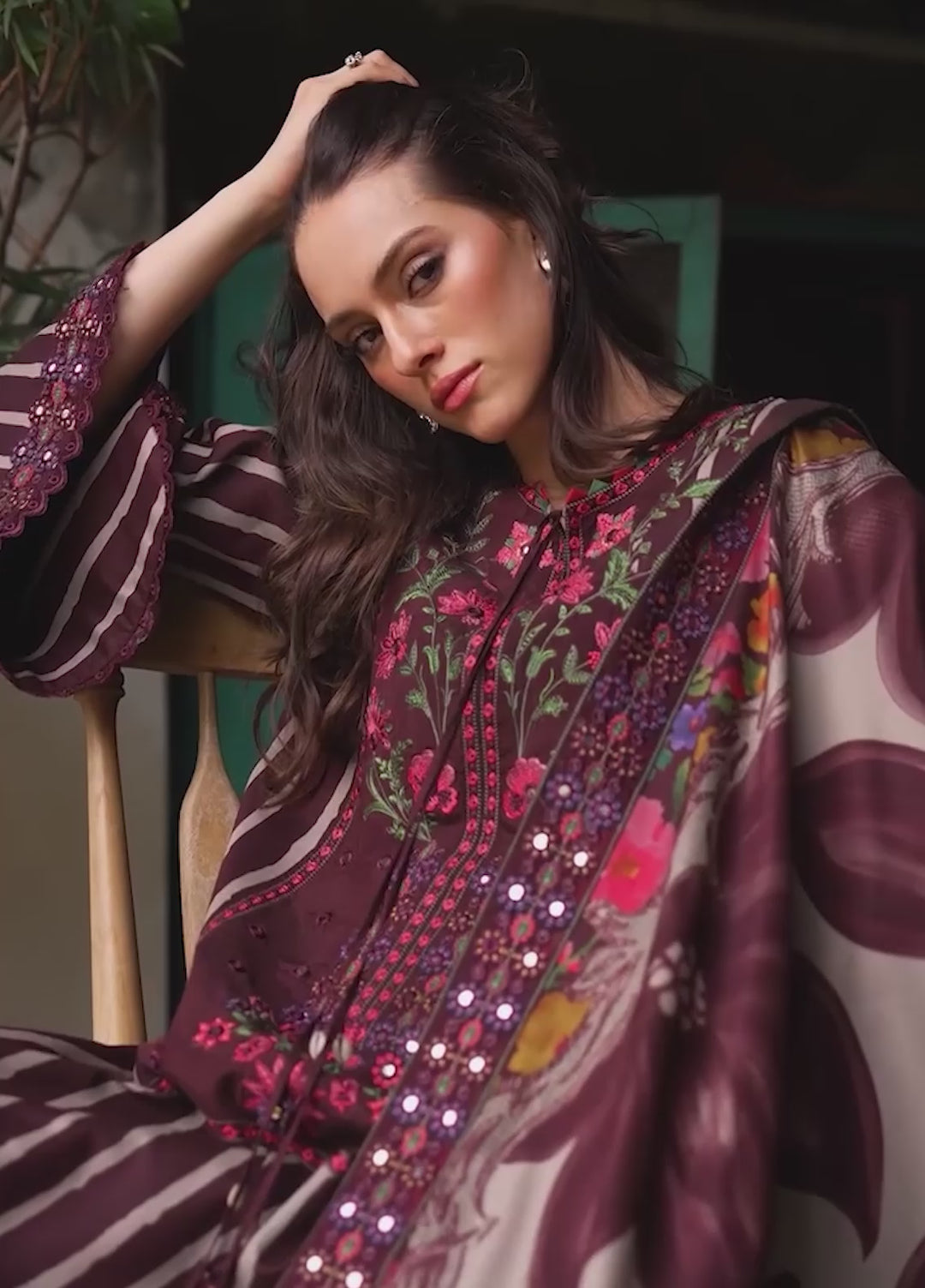 Combination by Charizma Unstitched Embroidered Linen 3 Piece Suit CHR26UCL CCW7-02 - Casual Collection