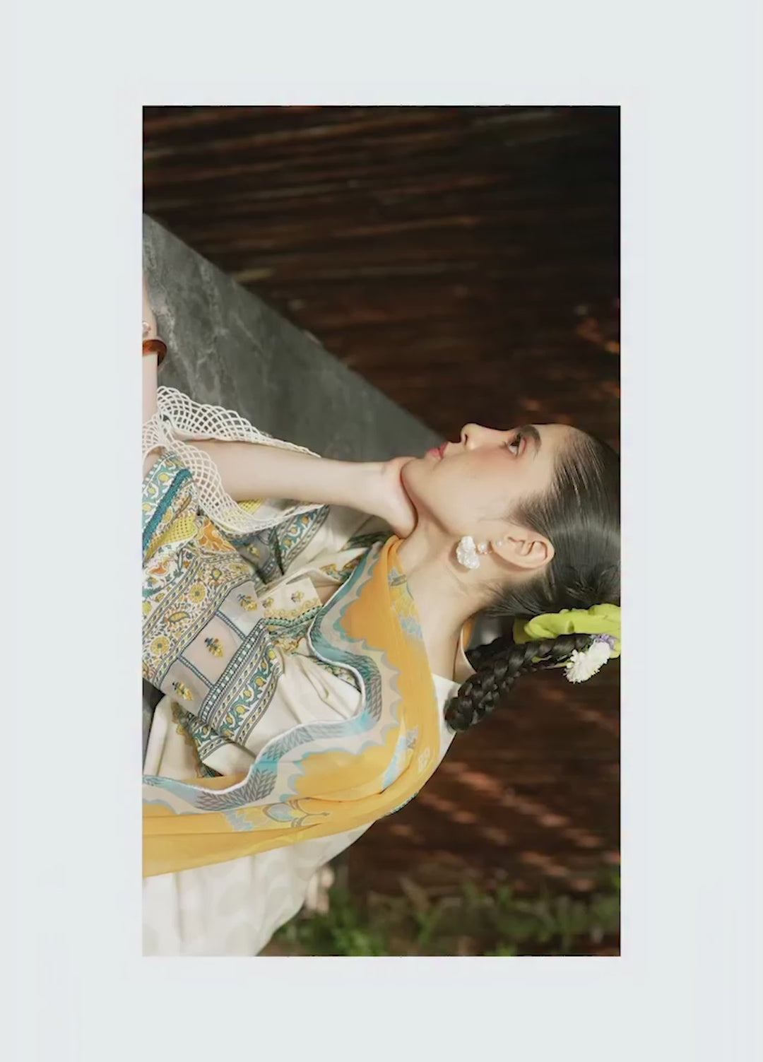 Laanem by Saira Rizwan Unstitched Embroidered Lawn 3 Piece Suit SR26ULL AZURA-A - Summer Collection