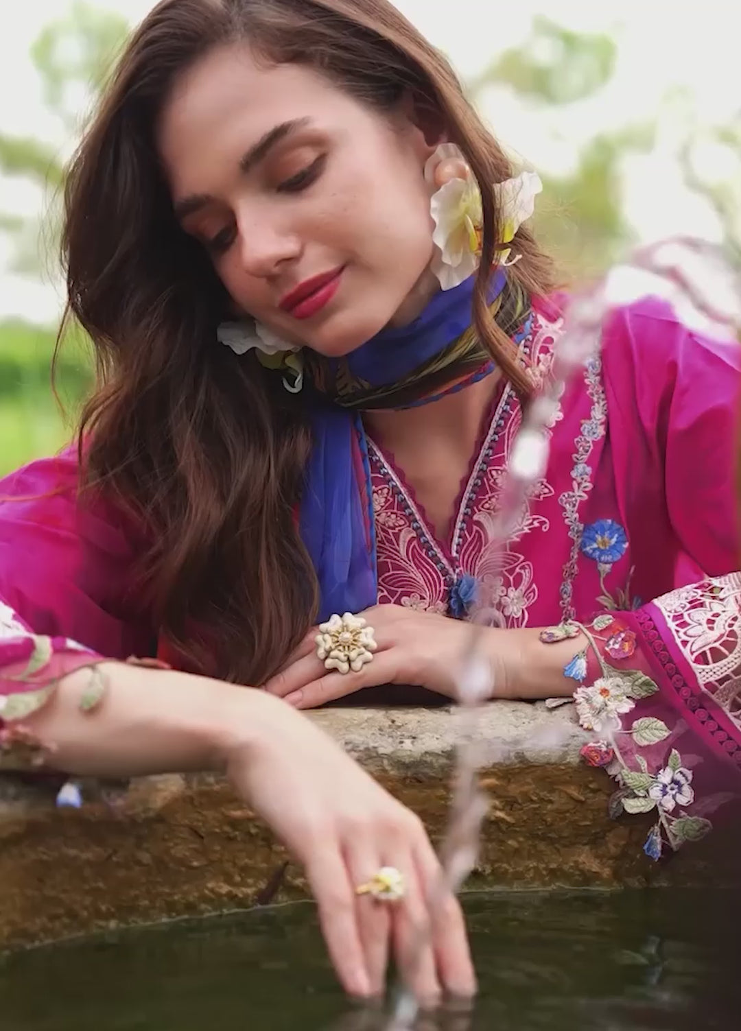 The Secret Garden by Mushq Unstitched Embroidered Lawn 3 Piece Suit MU26USG Bloomveil HUNSS260407 - Festive Collection