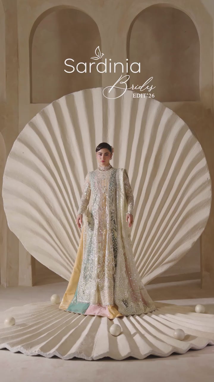 Sardinia Brides Unstitched Hand work Net 3 Piece Suit SR26UB Sorena 1807 - Wedding Collection