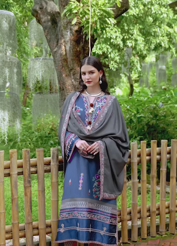 Symphony Hemline by Mushq Unstitched Karandi Embroidered 3 Piece MU25SK Granite Song - Winter Collection