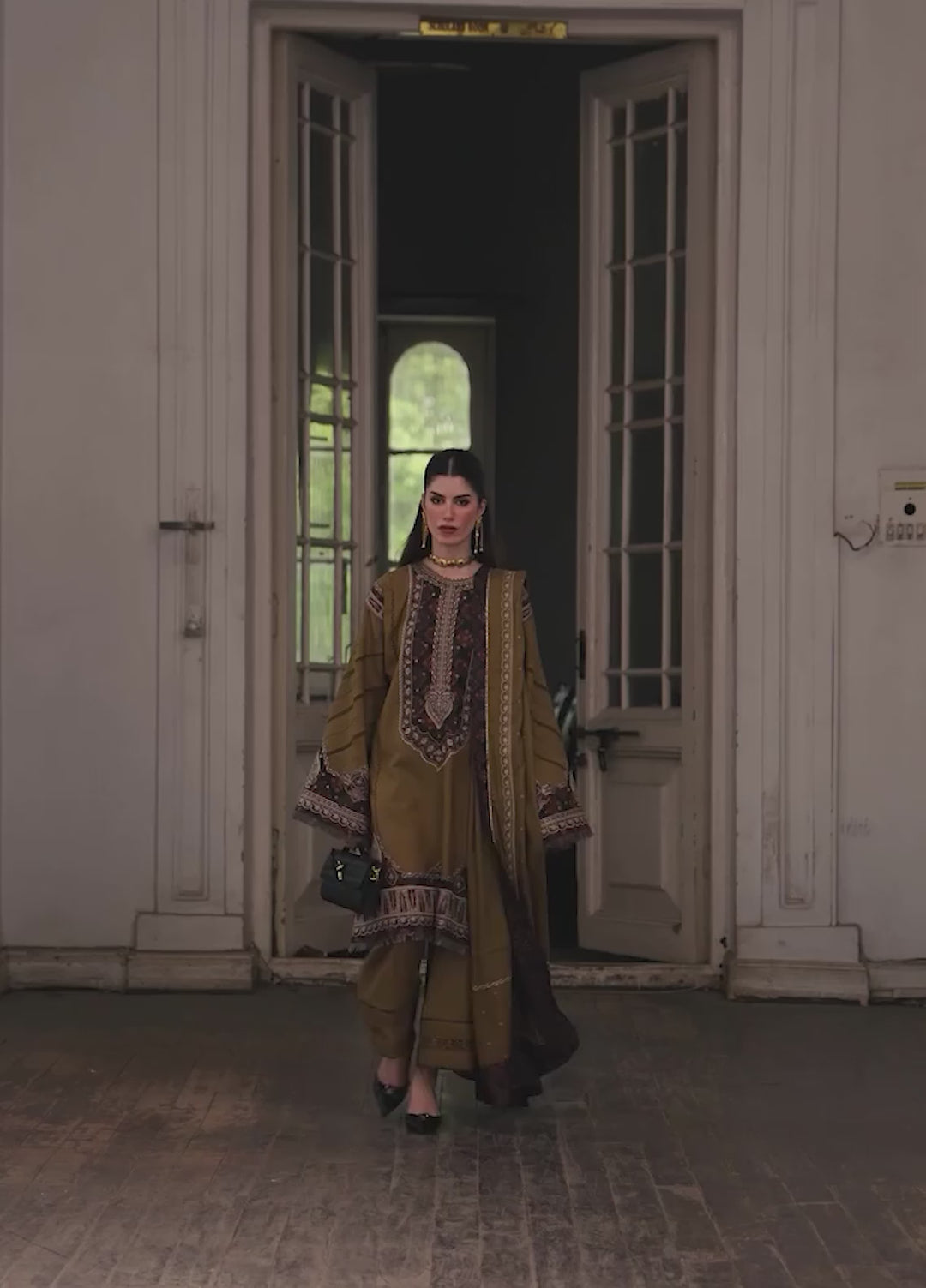 Dulzura by Bin Ilyas Unstitched Embroidered Leather Peach 3 Piece Suit BI26UPD 1027B - Leather Collection