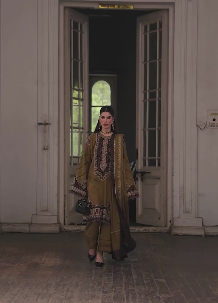 Dulzura by Bin Ilyas Unstitched Embroidered Leather Peach 3 Piece Suit BI26UPD 1027B - Leather Collection