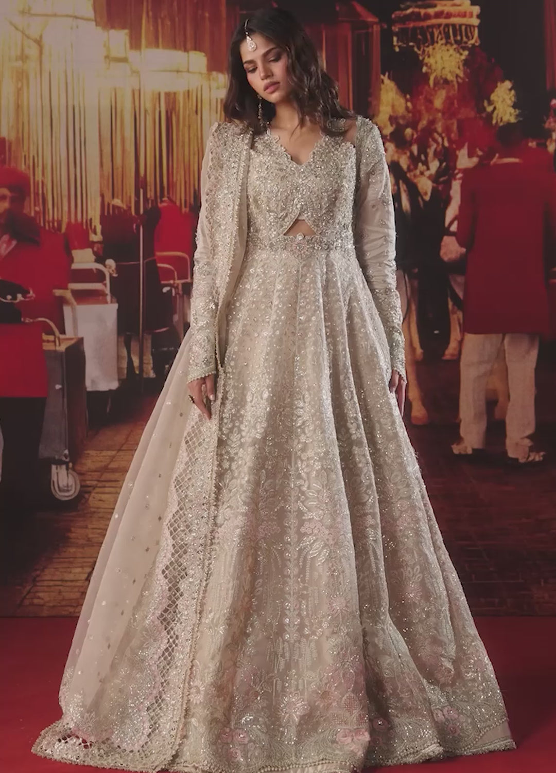 Shehnai by Afrozeh Unstitched Hand work Organza 3 Piece Suit AF26USW Mannat AFR-0156 - Wedding Collection
