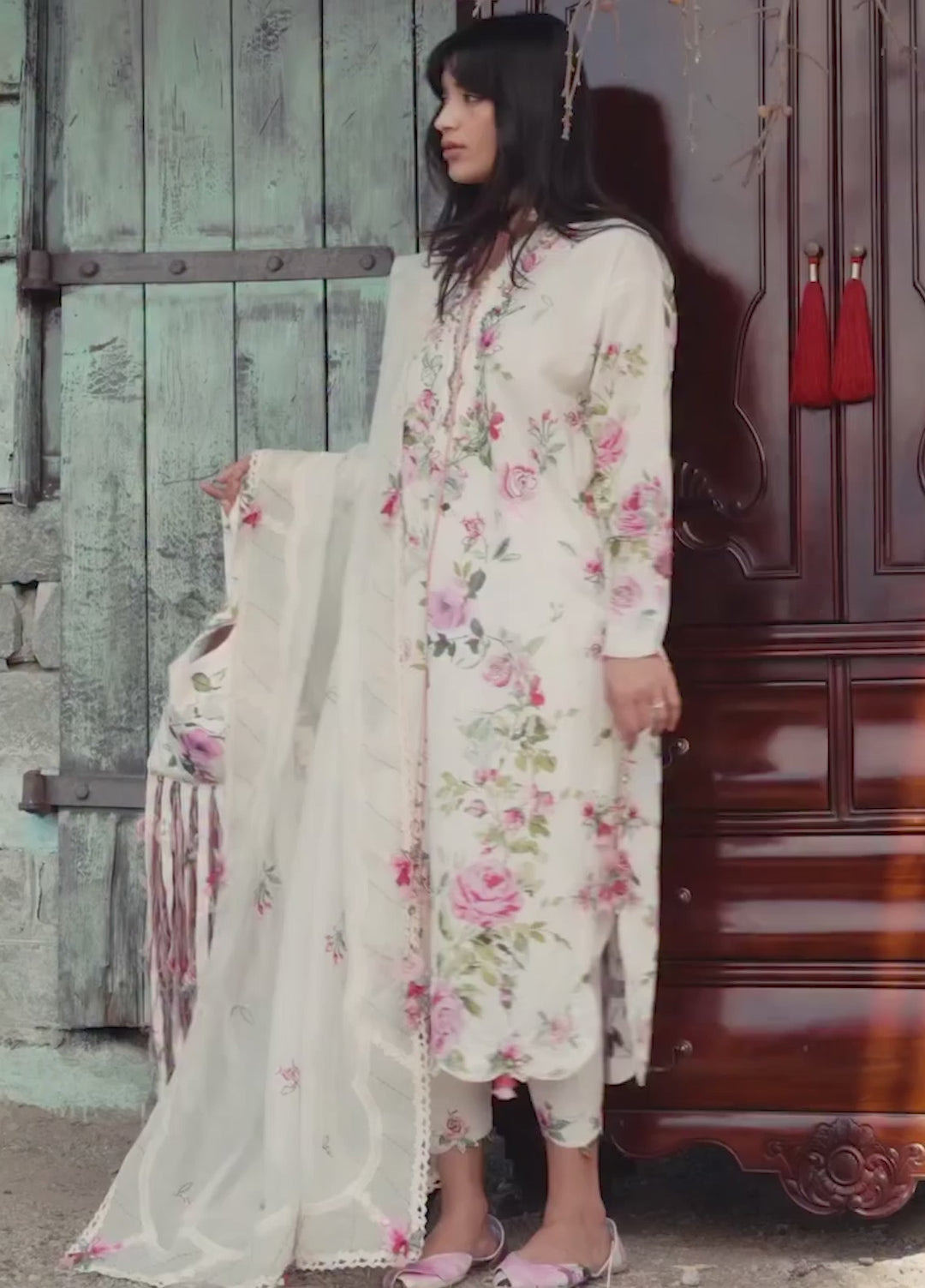 Meili by Zaha Unstitched Embroidered Lawn 3 Piece Suit ZK26UML ZL26-11B - Festive Collection