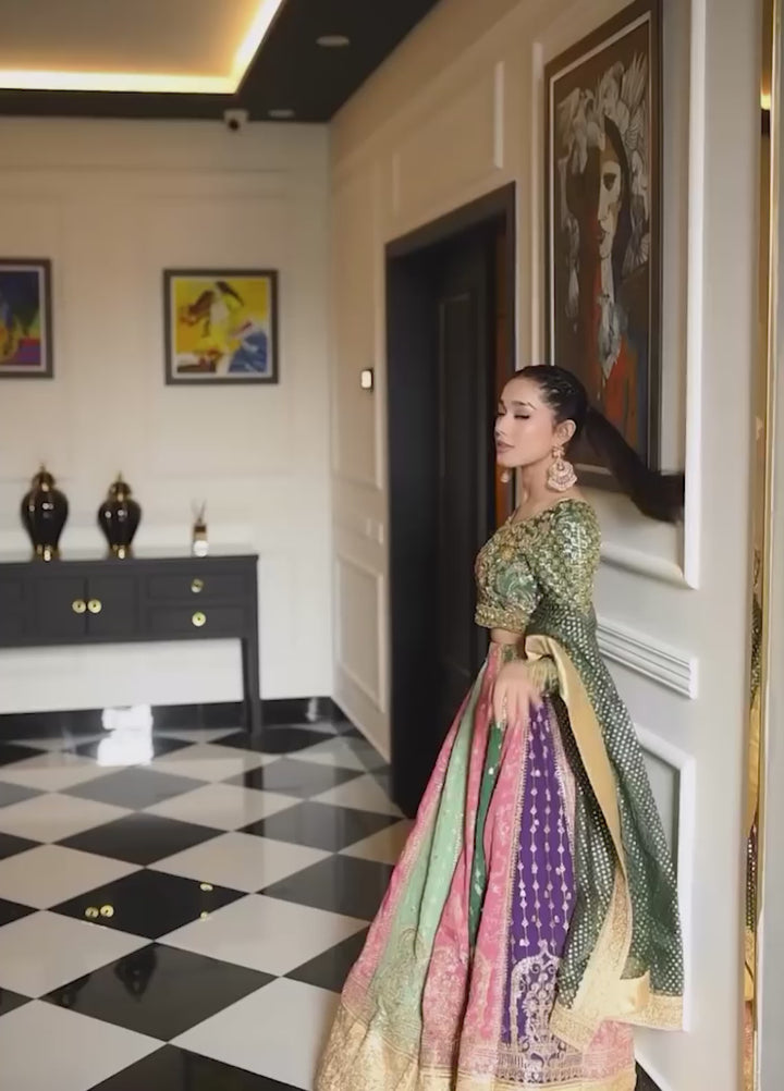 Jhil Mil by Maria Osama Khan Embroidered Raw Silk Suits Unstitched 3 Piece MOK25JM Rangrez - Wedding Collection