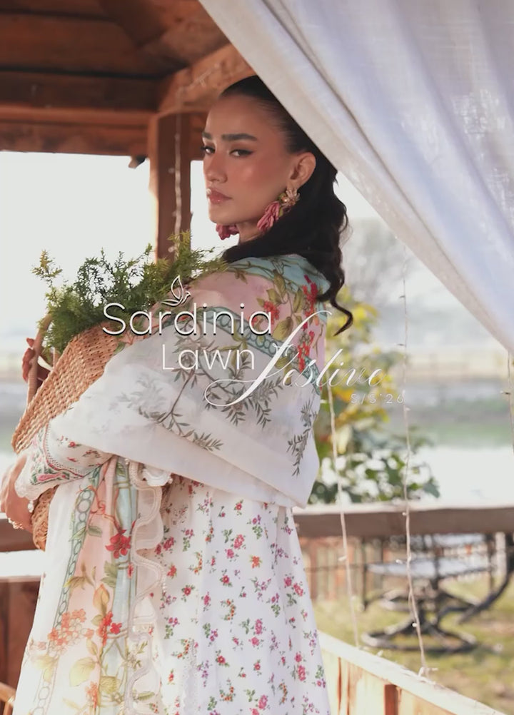 Sardinia Unstitched Embroidered Lawn 3 Piece Suit SRD26ULF D-7 PRIMROSE - Festive Collection