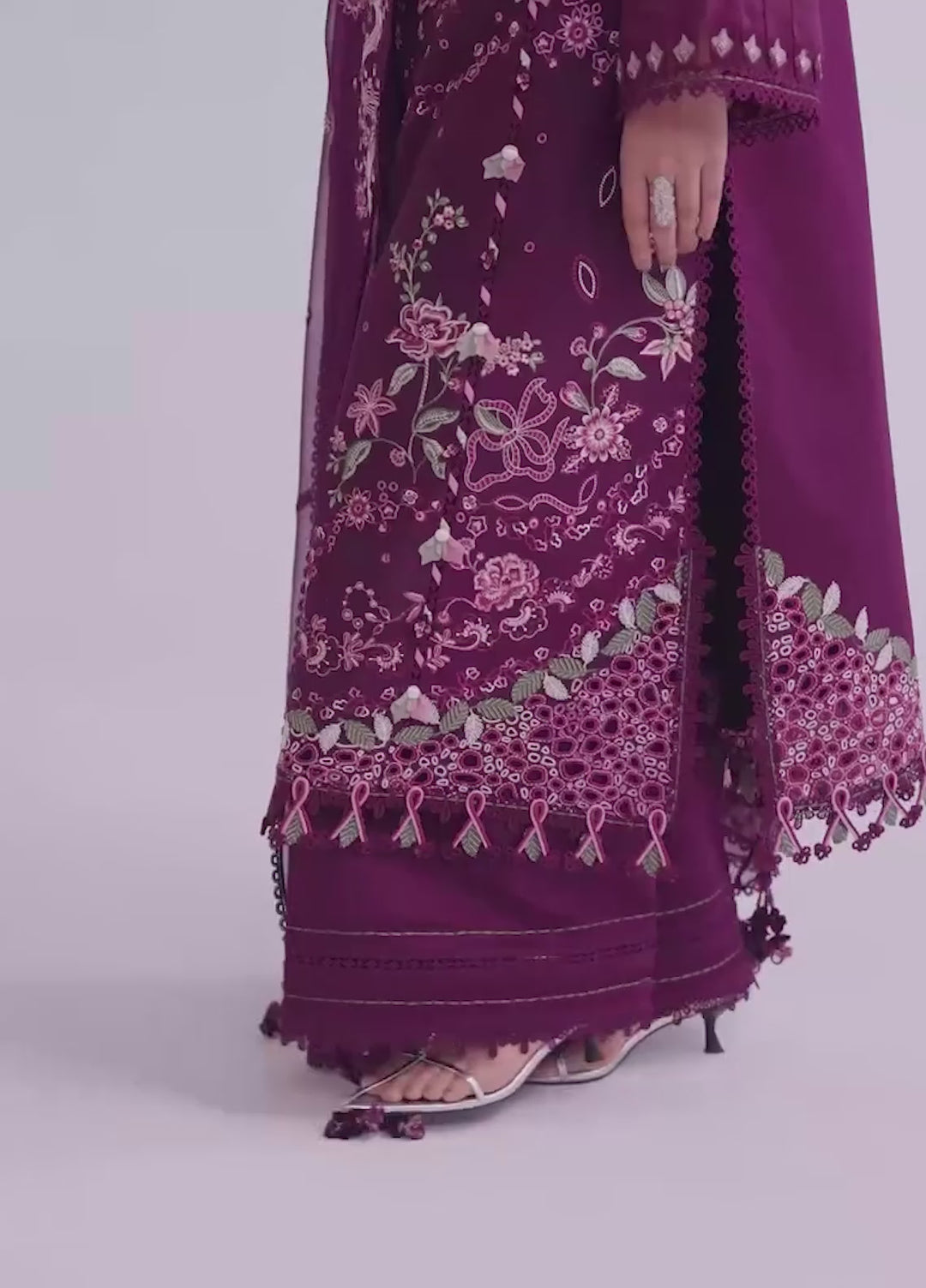 Qalamkar Unstitched Embroidered Lawn 3 Piece Suit QLK26ULF TRESA QFL-10 - Festive Collection