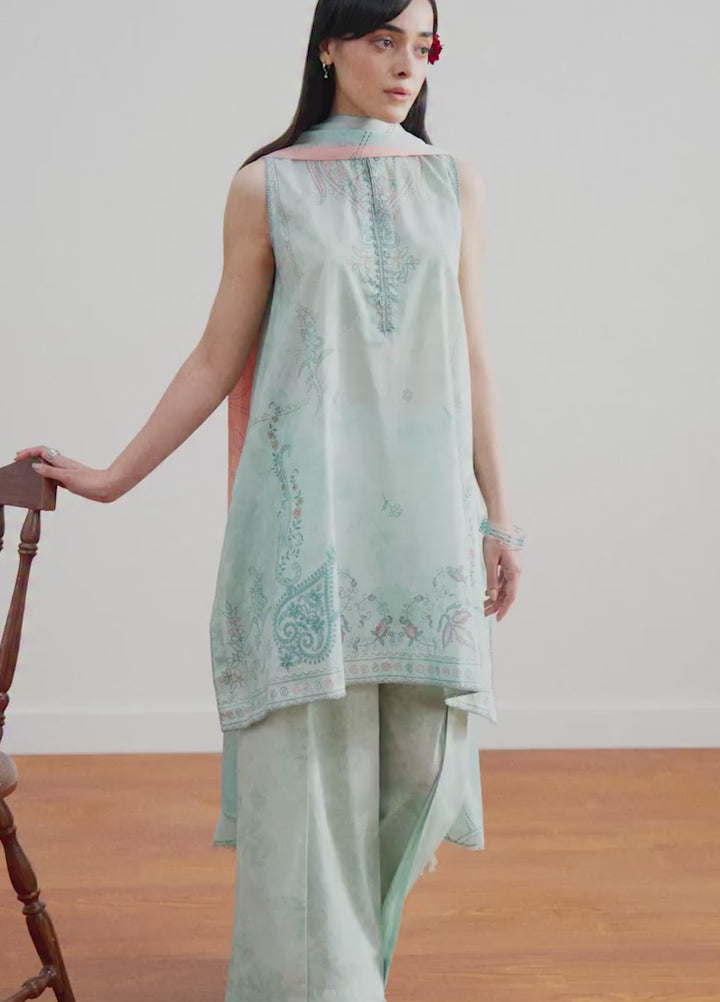 Coco by Zara Shahjahan Unstitched Printed Lawn 3 Piece Suit CZS26ULV SORA-3B - Summer Collection