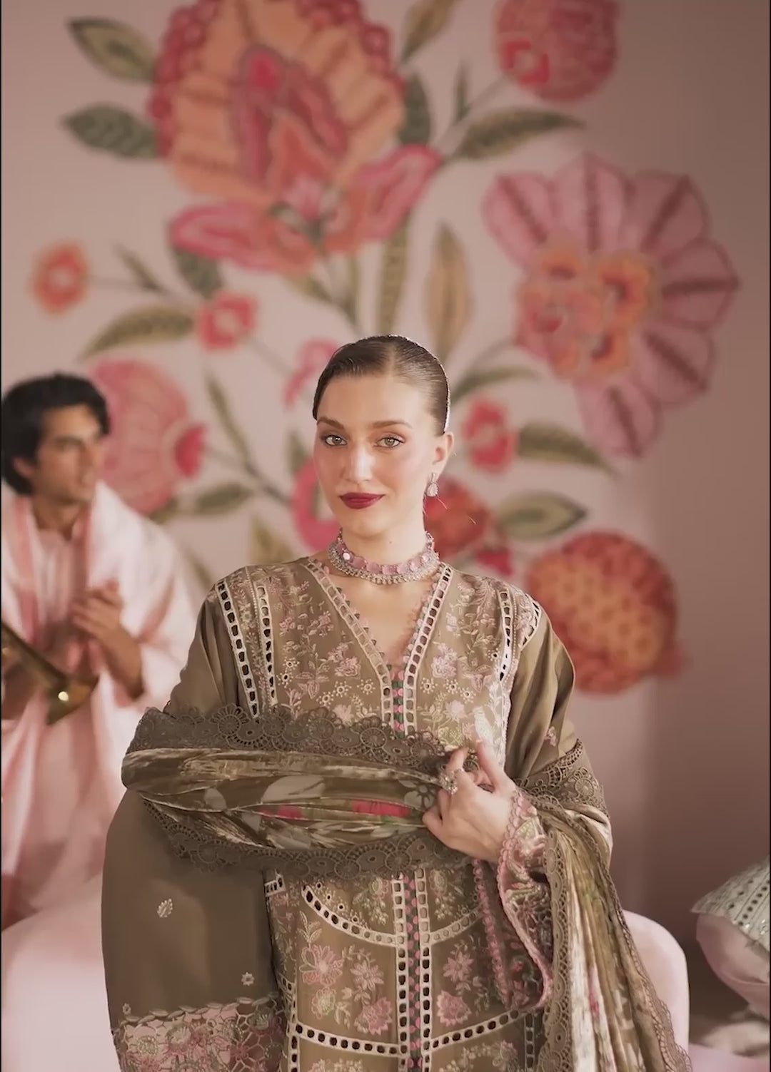 Amelia by Mahnur Unstitched Embroidered Corduroy 3 Piece Suit MN26ULW AM-03 - Winter Collection