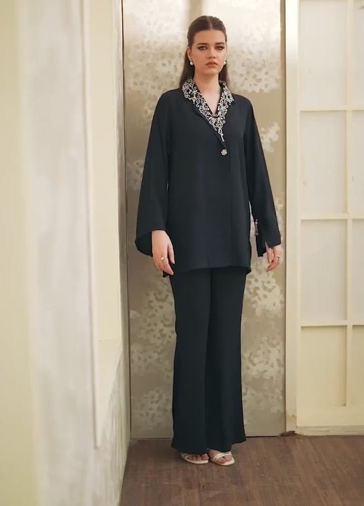 Moscow Blue Embroidered Co-ord Set by Ripret