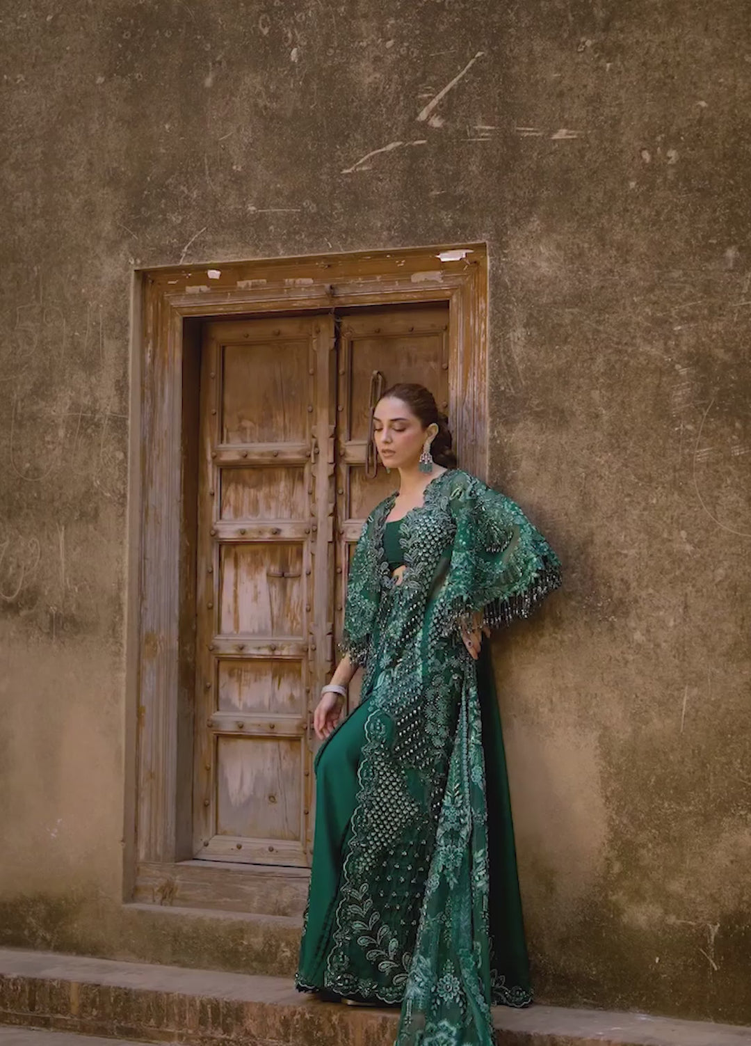 Crimson Unstitched Embroidered Organza 3 Piece Suit CR26UW D-3 Zamard Emerald - Festive Collection