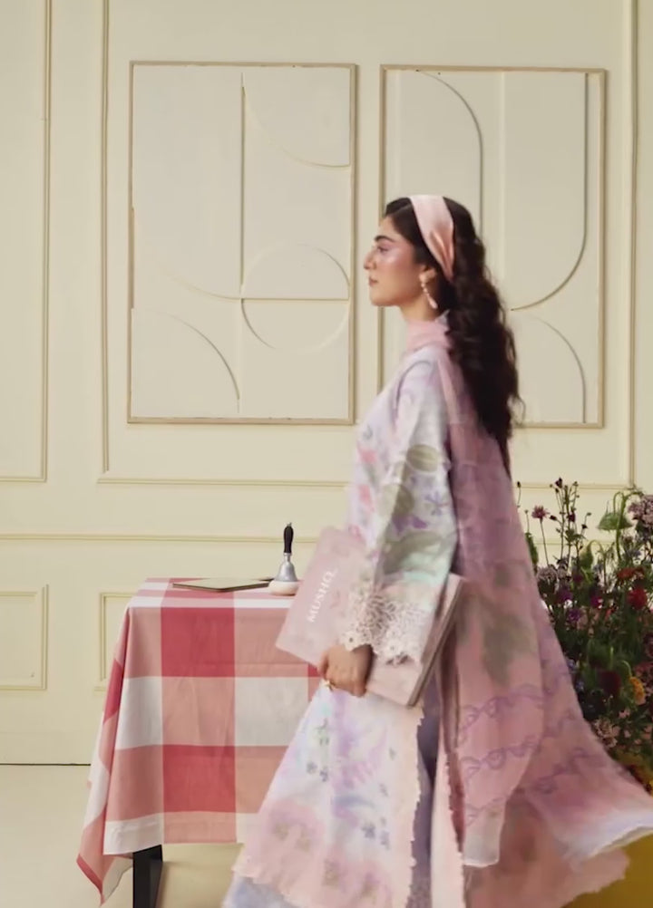 Soleil Hemline by Mushq Unstitched Printed Lawn 3 Piece Suit MU26USL Flora Amour HUNSS260310 - Festive Collection