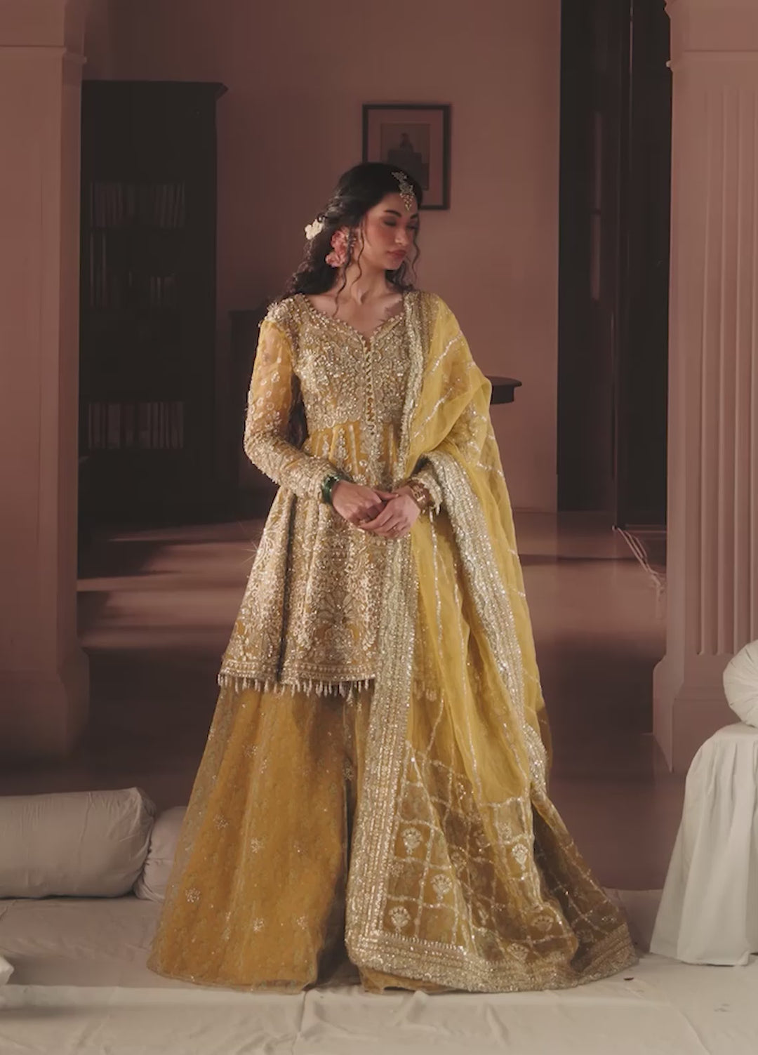 Shehnai by Afrozeh Unstitched Hand work Organza 3 Piece Suit AF26USW Aylin AFR-0159 - Wedding Collection