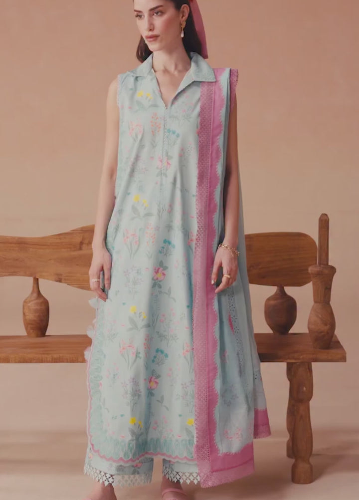 Haze A Prints by Afrozeh Unstitched Embroidered  Lawn 3 Piece Suit AF26UAP Sunlaced Plum FWU-110 - Summer Collection