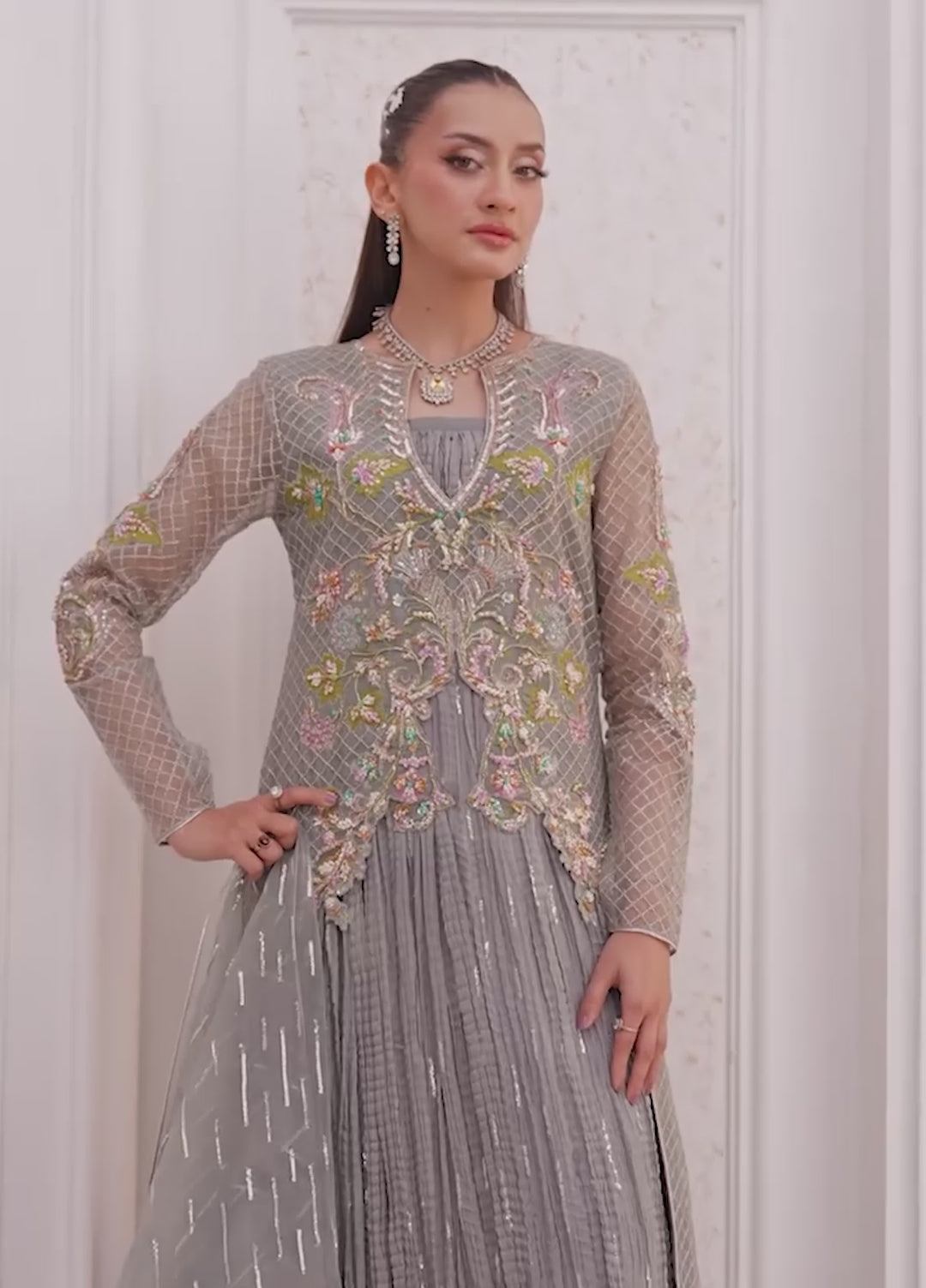 Jamnii Pret Embroidered Organza 3 Piece Suit Livia