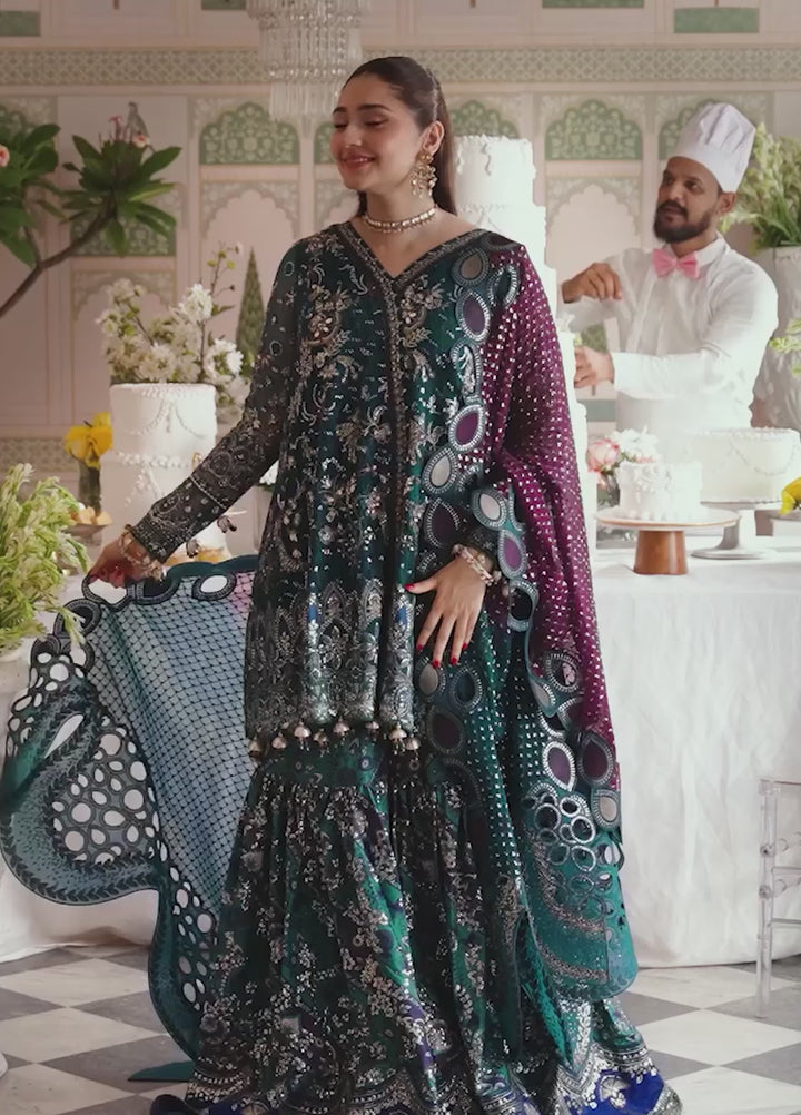 Jhoomro by Nureh Unstitched Embroidered Chiffon 3 Piece Suit NU26UJW NL-94 - Wedding Collection