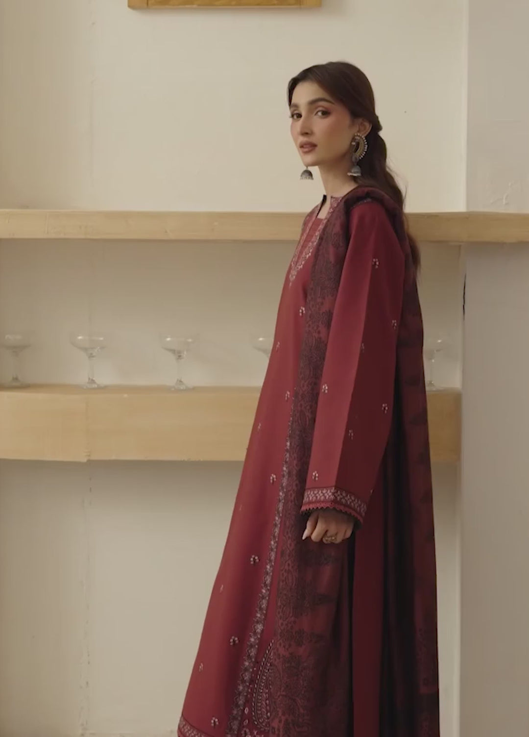 Onara by Humdum Unstitched Embroidered Khaddar 3 Piece Suit HD26UKO D-07 - Winter Collection