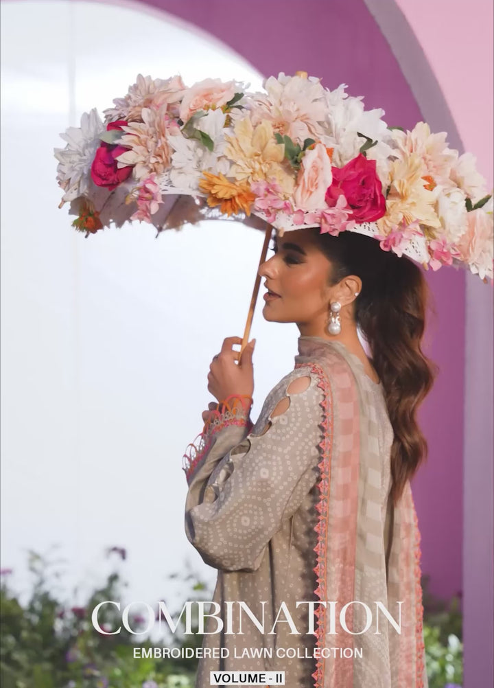 Combination by Charizma Unstitched Embroidered Lawn 3 Piece Suit CHR26UCL CC6-15 - Summer Collection