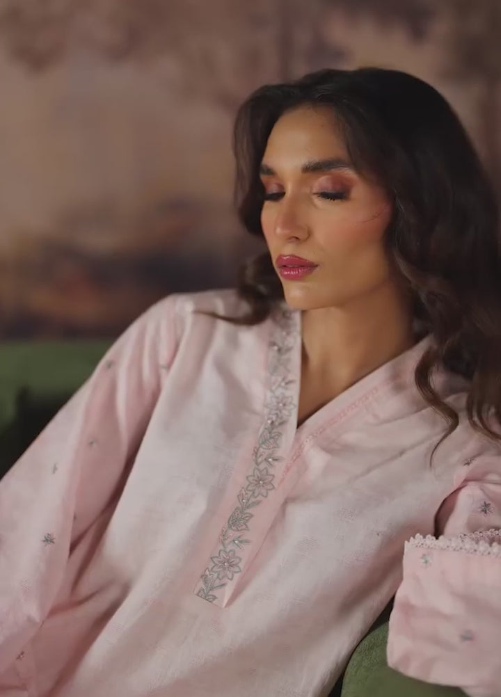 Sahar Women RTW Embroidered Jacquard 2 Piece Suit Rose Quartz Casual Collection