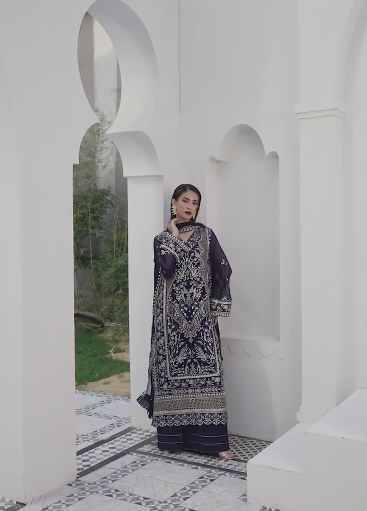 Maeri by Gulaal Unstitched Embroidered Chiffon 4 Piece Suit GL26UMC Lueur D-50 - Festive Collection