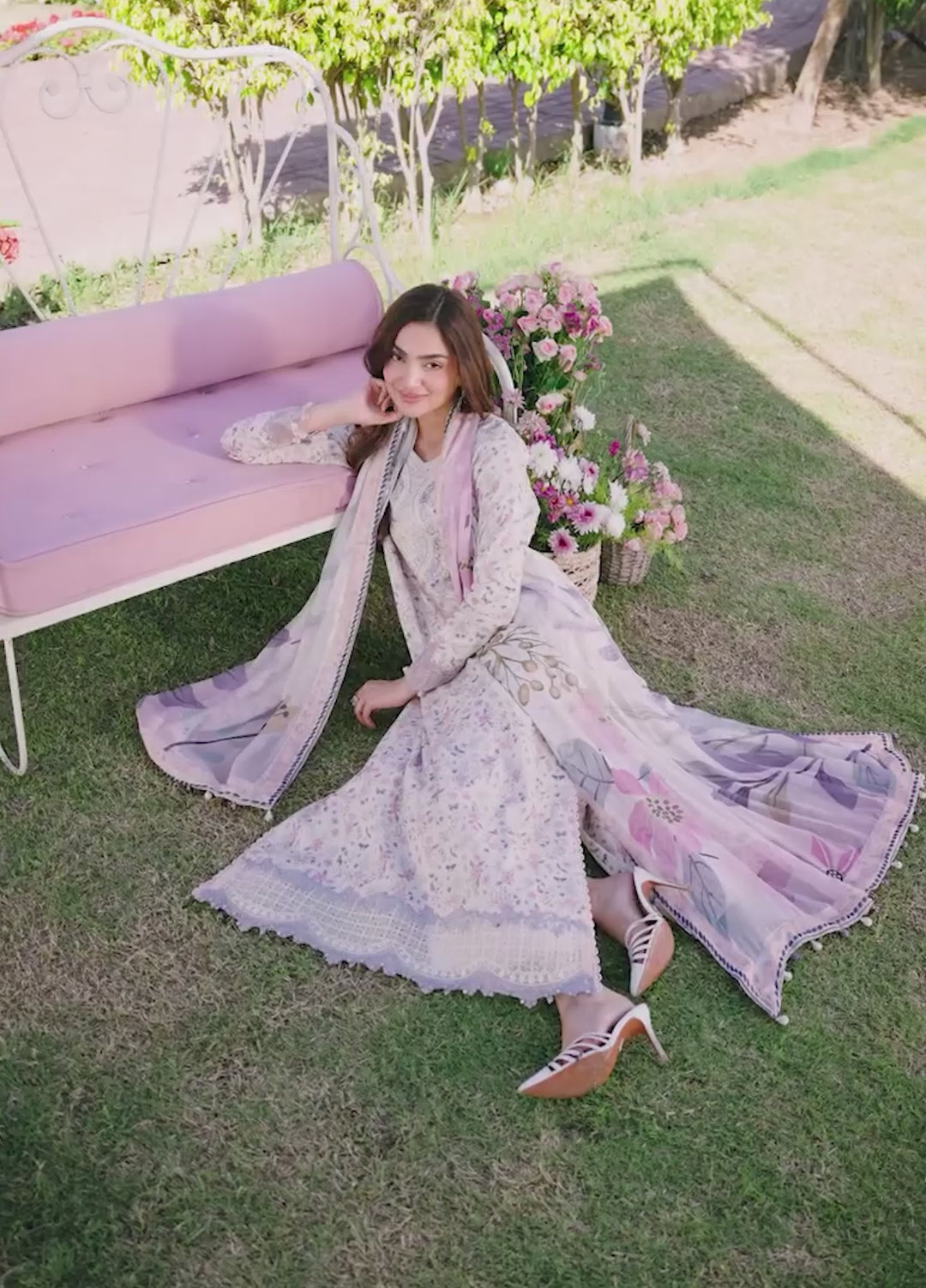 Sunset Muse by Izel Unstitched Embroidered Lawn 3 Piece Suit Ciel - Eid Collection