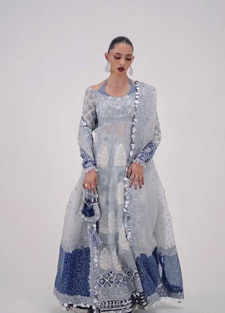 The Doll House by Hussain Rehar Unstitched Embroidered Korean Silk 3 Piece Suit HR26UDH Gohar-Ara D-854 - Wedding Collection