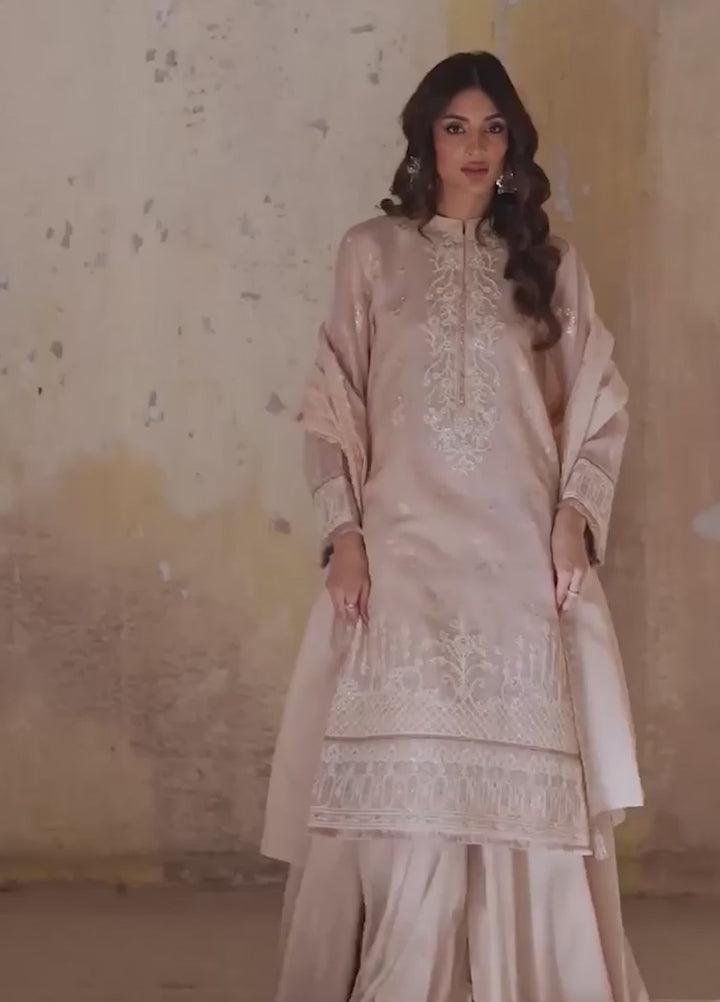 Salitex Unstitched Embroidered Net 3 Piece Suit SUNS7JI050UT - Eid Collection