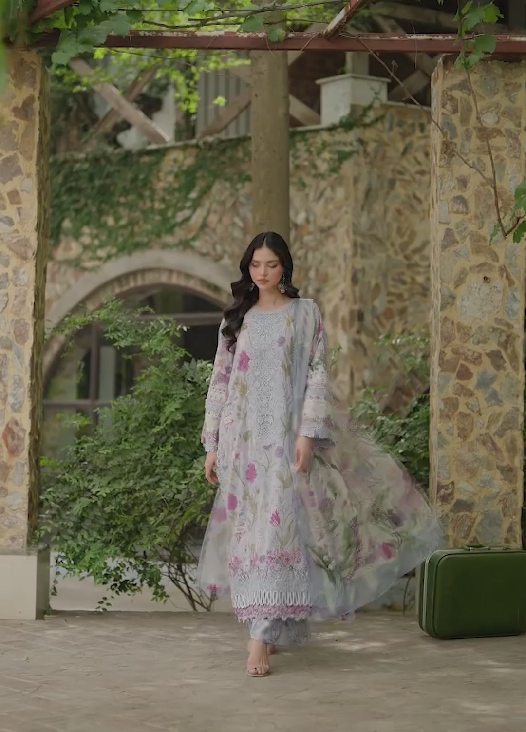 Signature by Elaf Unstitched Embroidered Lawn 3 Piece Suit EL26USLE Ariana ESG-5A - Eid Collection
