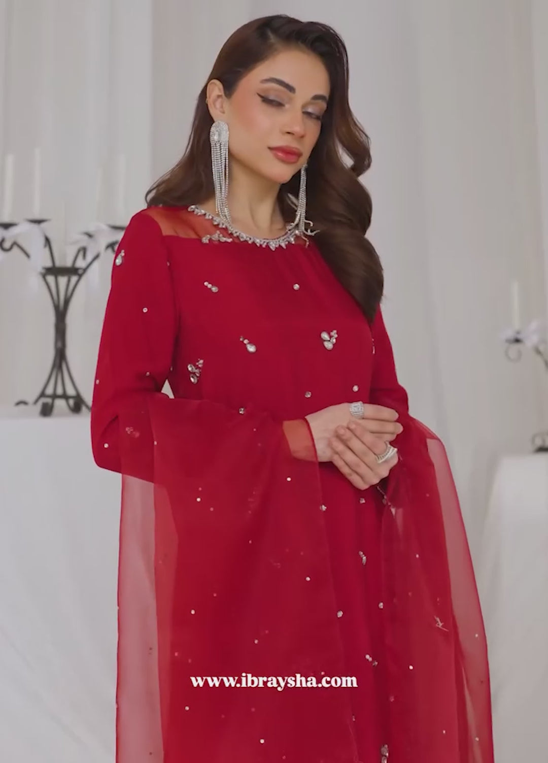 Afsana e Noor by Ibraysha RTW Hand work Korean Silk 2 Piece Suit Roshan-E-Ishq - Festive Collection