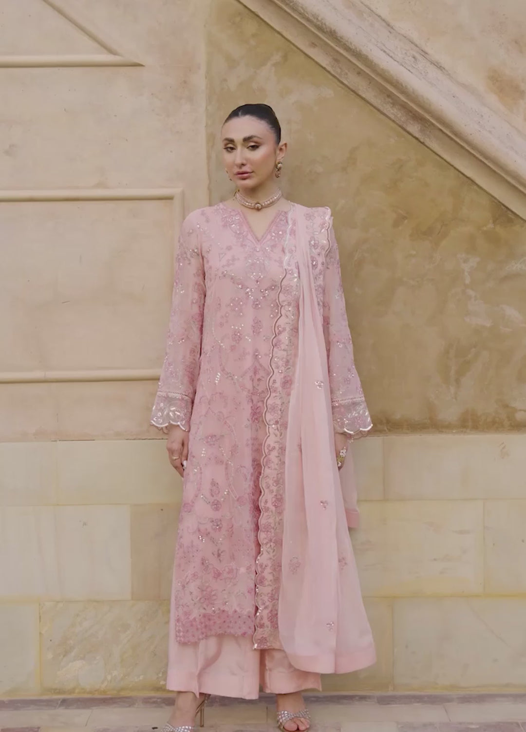 Rusukh by Sahane Unstitched Embroidered Chiffon 3 Piece Suit ALEIHA Festive Collection
