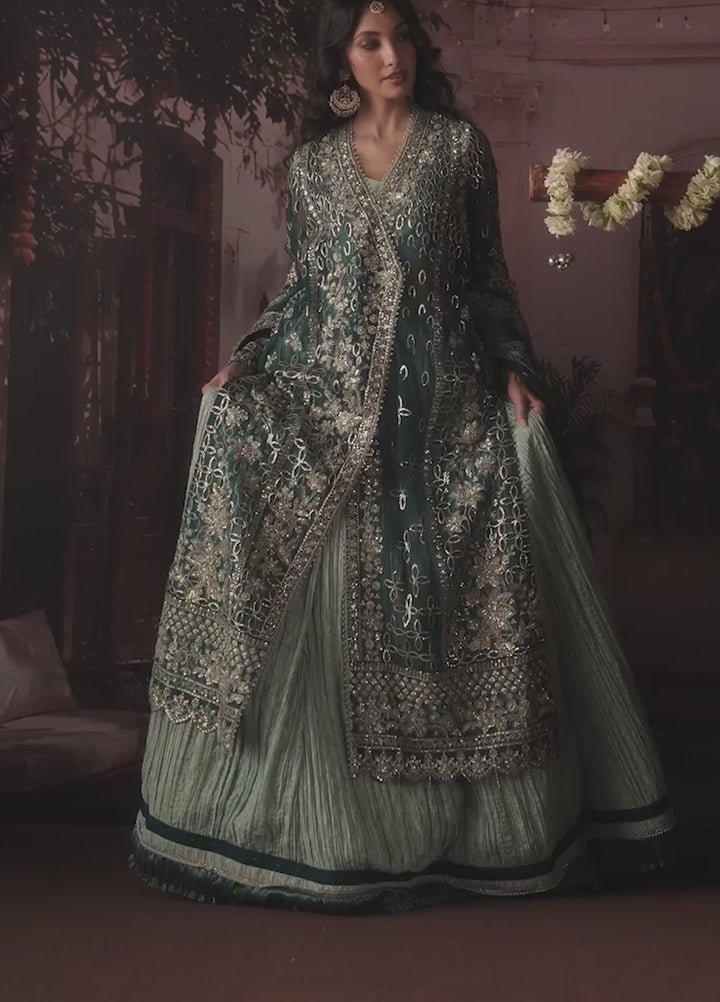 Shehnai by Afrozeh Unstitched Hand work Organza 3 Piece Suit AF26USW Suhan AFR-0155 - Wedding Collection