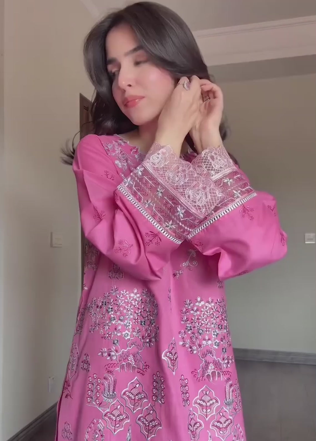 Virelle by Sahane Unstitched Embroidered Lawn 3 Piece Suit CG50007 Peony - Casual Collection