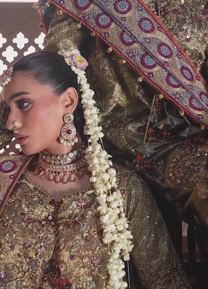 Aik Atelier Unstitched Embroidered Tissue 3 Piece Suit AIK26UAAW B2601 - Wedding Collection