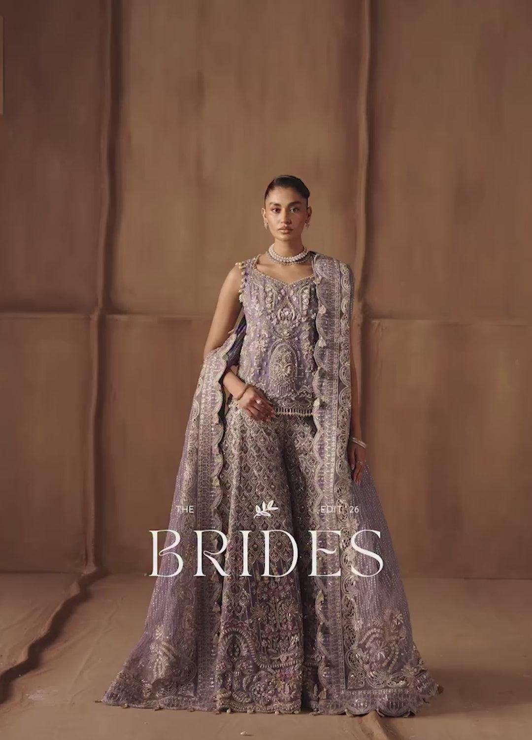 The Brides Edit by Afrozeh Unstitched Embroidered Organza 3 Piece Suit AF26UBE D-03 Arabella - Wedding Collection