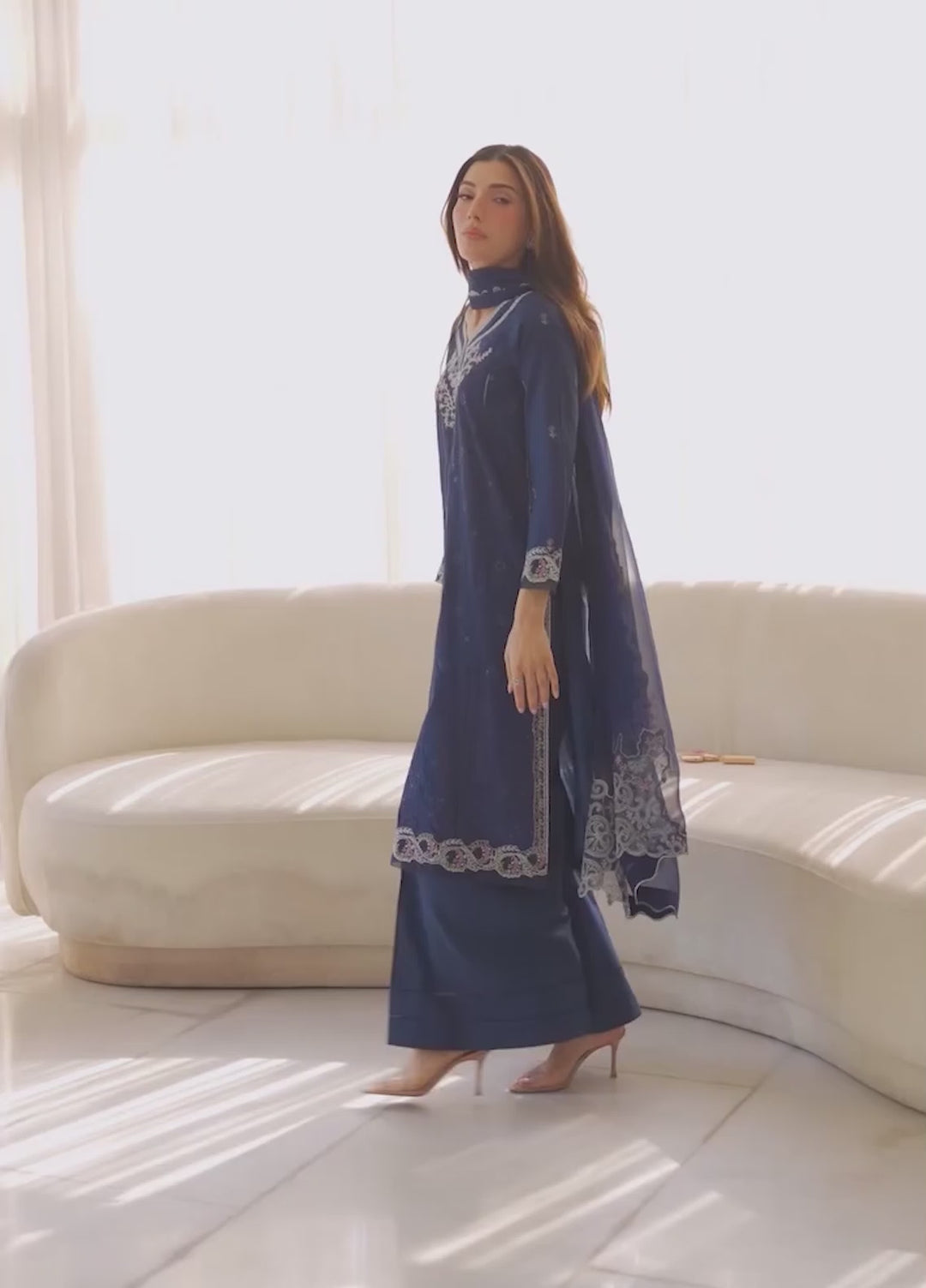 Virelle by Sahane Unstitched Embroidered Lawn 3 Piece Suit CG50008 Aster - Casual Collection