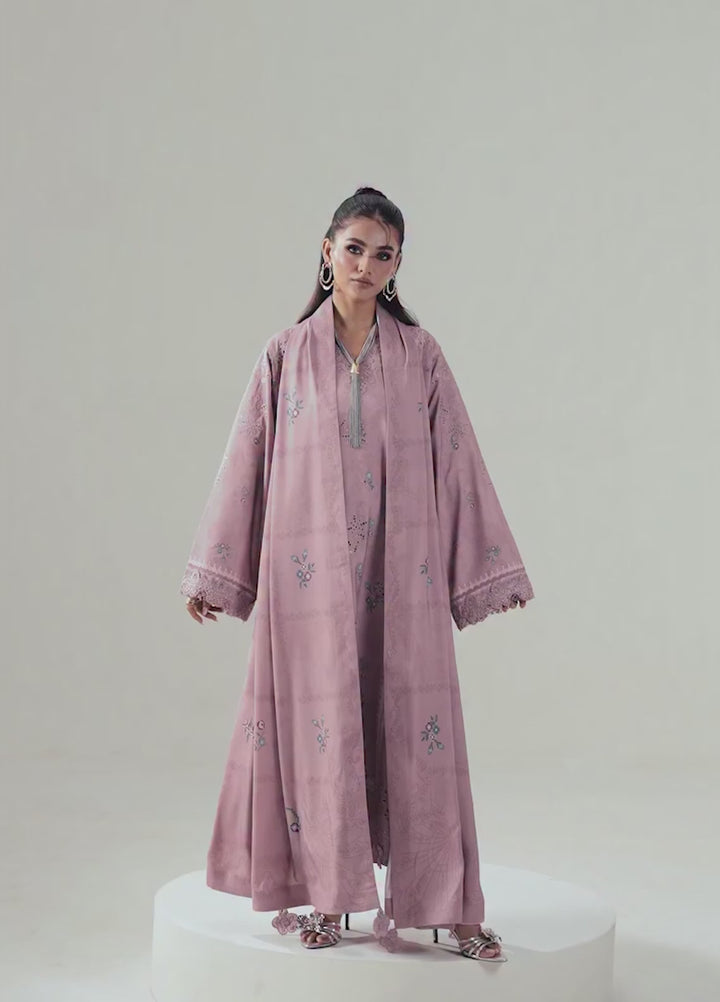 Q prints by Qalamkar Unstitched Embroidered Slub Linen 3 Piece Suit QLK26ULQ Waniya QPW-08B - Winter Collection