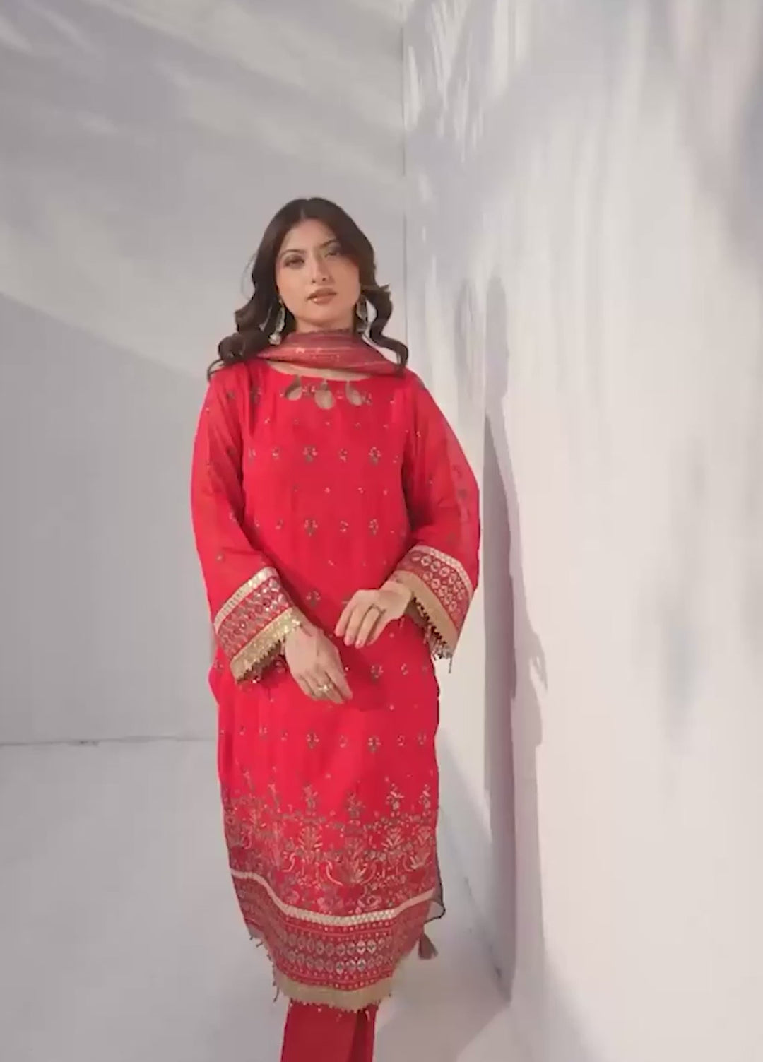 Salitex Unstitched Embroidered Paper Cotton 3 Piece Suit SUNW7NO109 - Festive Collection