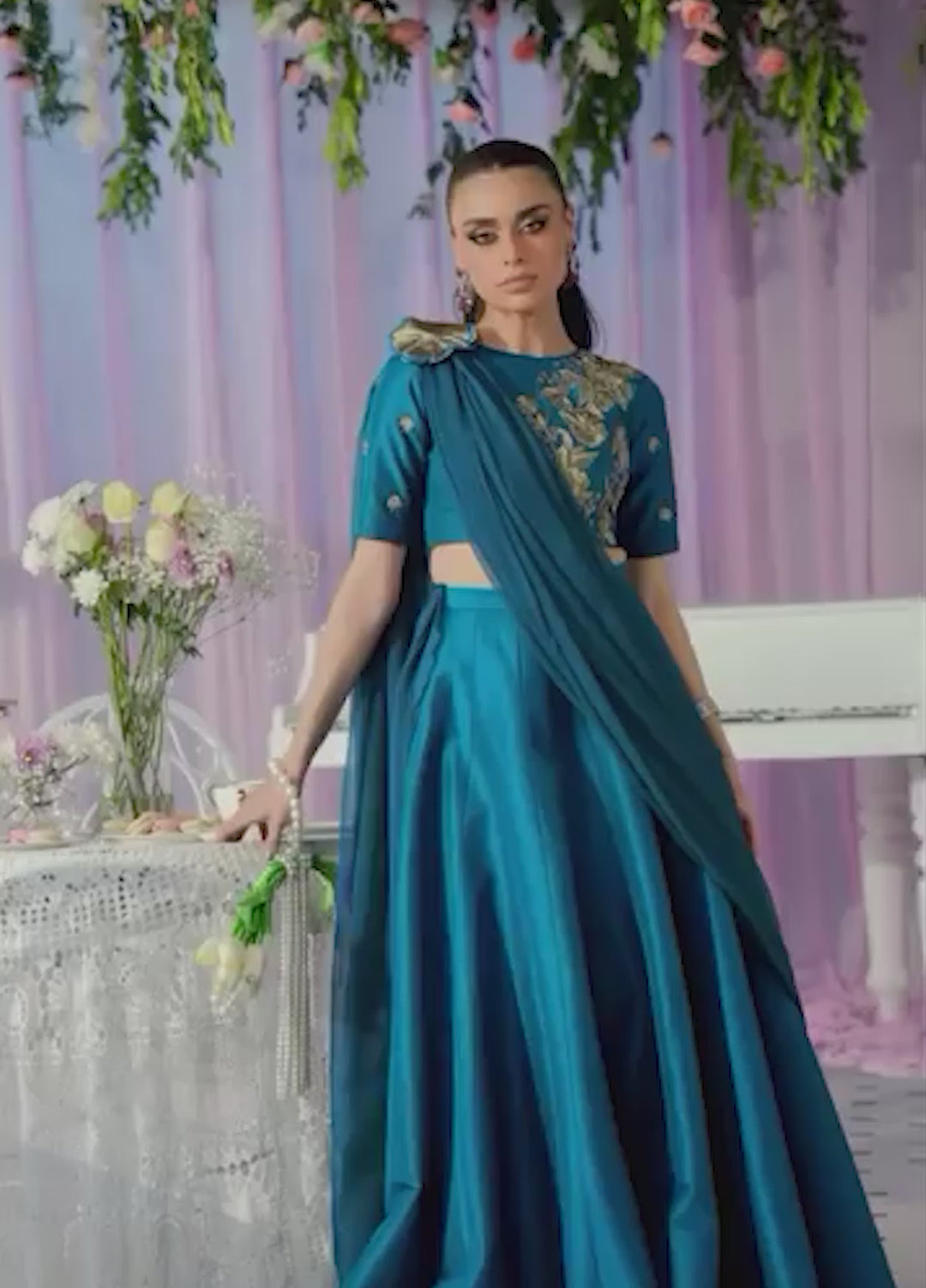Sera From Nizka By Nida Rehan RTW Embroidered Organza 3 Piece Suit Maera - Festive Collection
