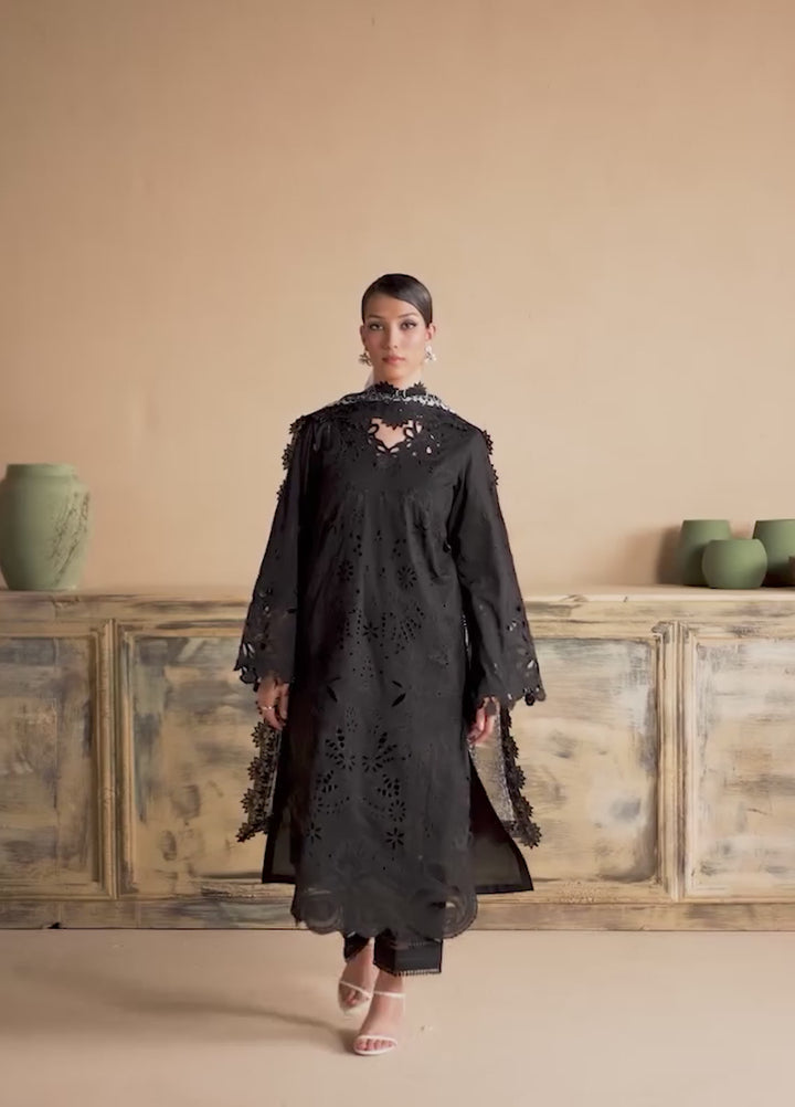 Koyal Monochrome by Nureh Unstitched Embroidered Lawn 3 Piece Suit NU26UKM NE-266 - Casual Collection