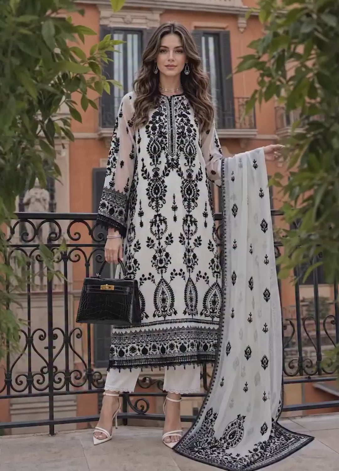 Nooriyah by Saadia Asad Unstitched Embroidered Organza 3 Piece Suit SA26UEN D4 - Wedding Collection