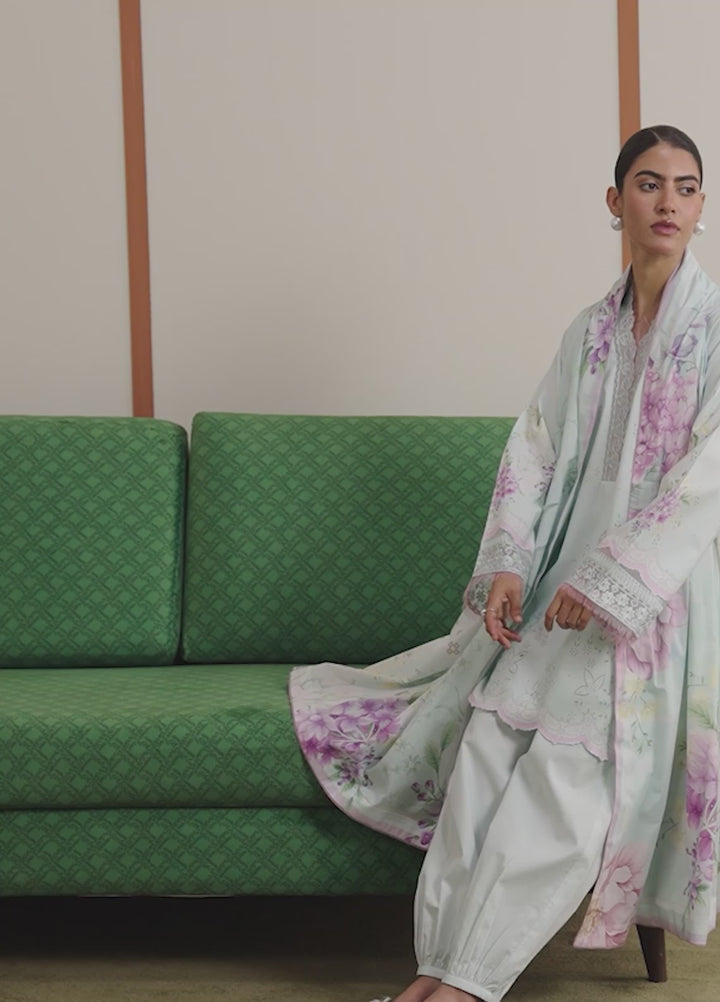Seran Essentials Unstitched Embroidered Lawn 3 Piece Suit SN26UEL VIANNE D-10 - Lawn Collection