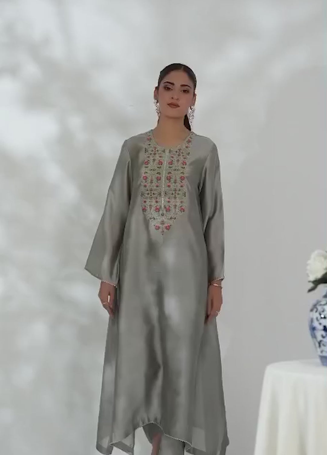 Silcot Pret Embroidered Silk Ensemble Noor Elan - Winter Collection