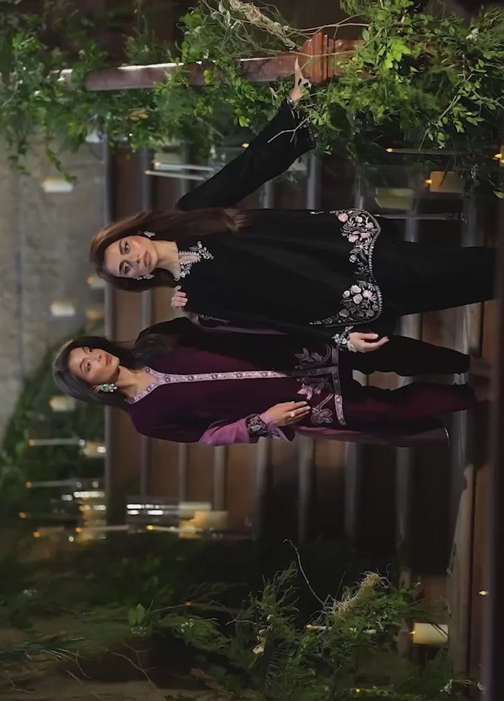 Elayra by Sahar Pret Velvet 2 Piece Embroidered Noir Elegance - Festive Collection