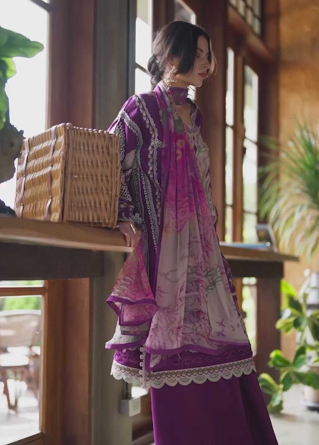 Mon Tresor by Esmel Unstitched Embroidered Luxury Lawn 3 Piece Suit EML26UMT D12-Aura - Summer Collection