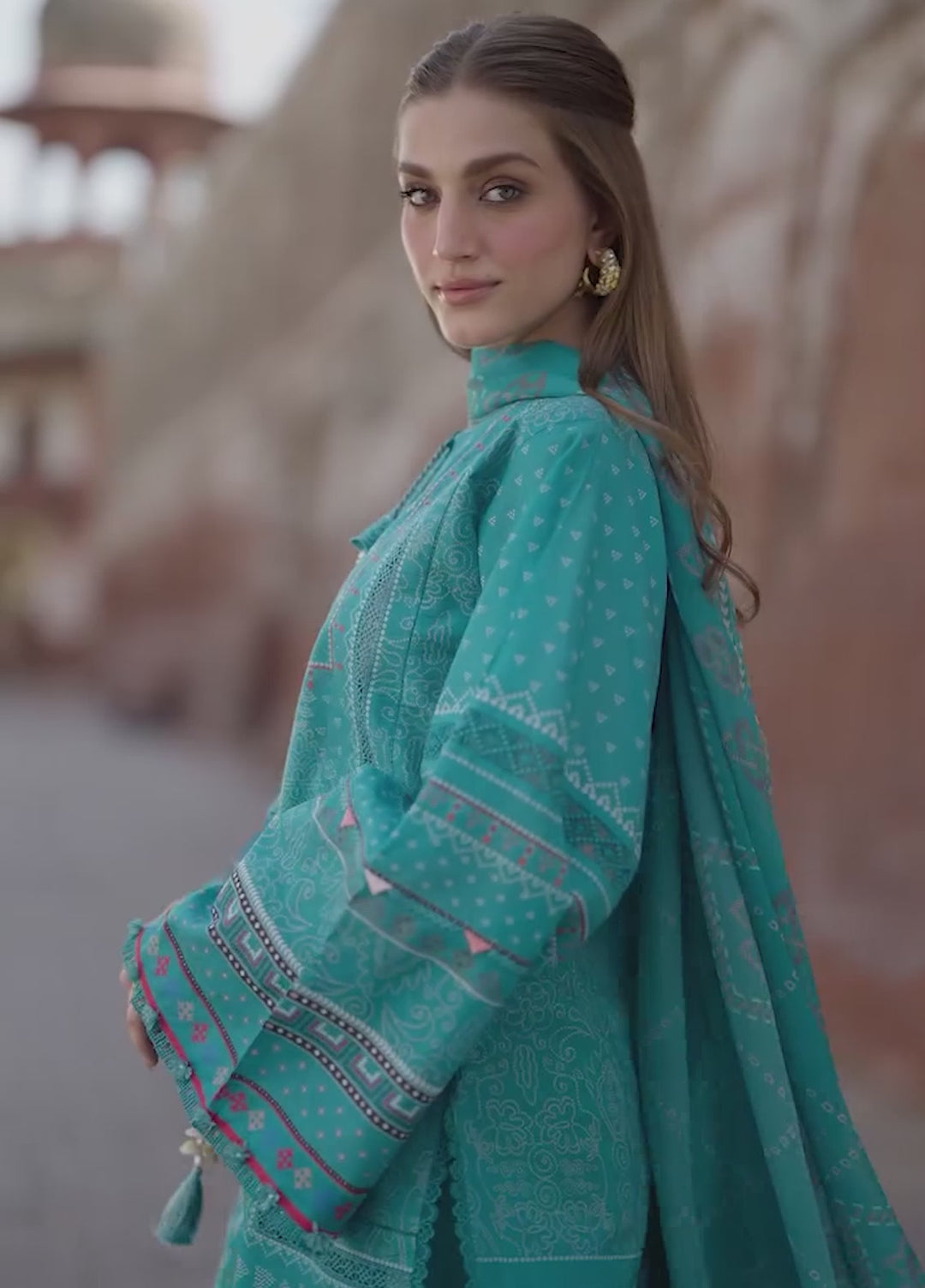 Angan by Kahf Unstitched Printed Lawn 3 Piece Suit KHF26ULA KEHKASHAN KPS-5B - Festive Collection