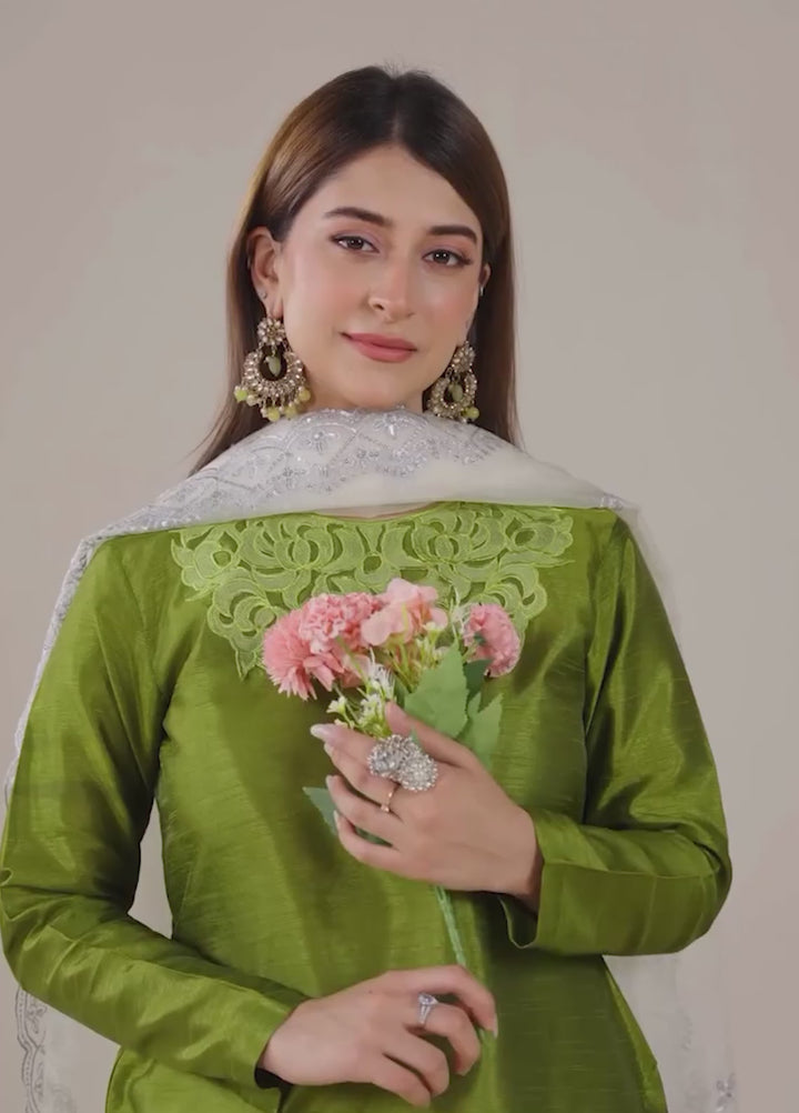 The Florea Edit by Alyra RTW Embossed Indian Raw Silk 3 Piece Suit ELARA-RTW1002 - Festive Collection