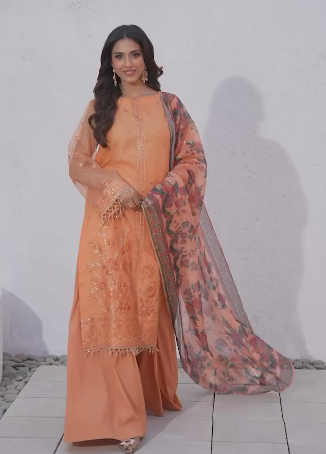 Salitex Unstitched Embroidered Cotton Net 3 Piece Suit SUNW7NO098 - Festive Collection