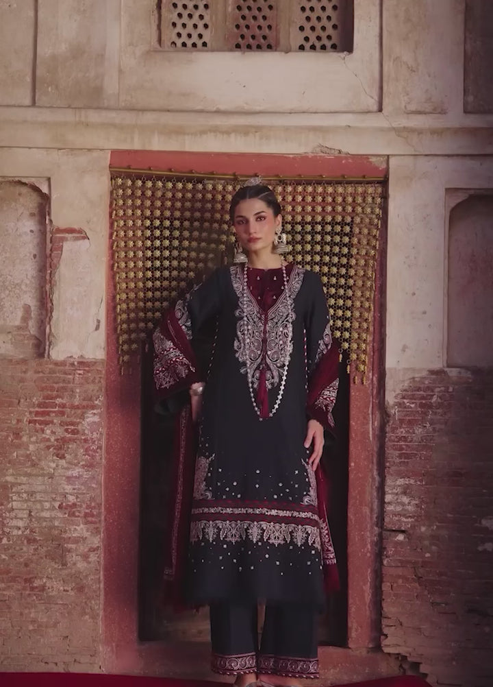 Gulnar by Bin Ilyas Unstitched Embroidered Karandi 3 Piece Suit BI26UGK 1014B - Festive Collection