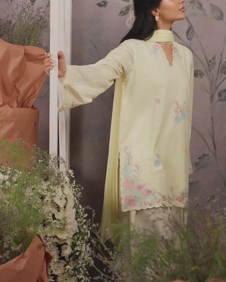 Sahar Women RTW Chikankari Cambric 3 Piece Suit BUTTERCUP Festive Collection